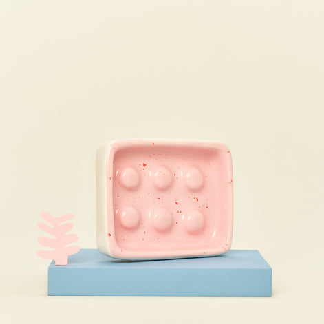 Ceramic soap dish - pink