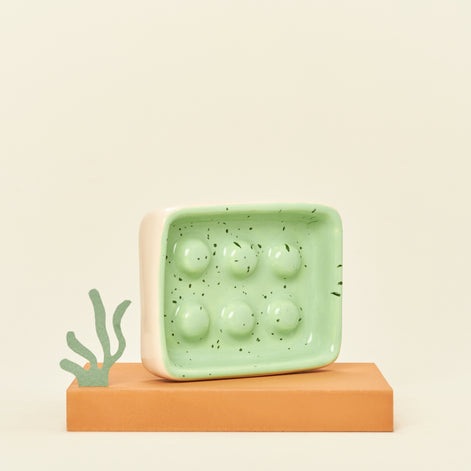 Ceramic soap dish - mint