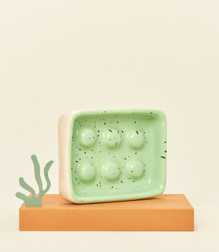 Ceramic soap dish - mint