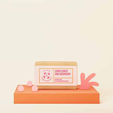 Coneflower And Raspberry - Natural Bar Soap