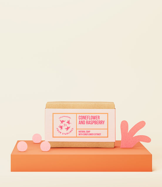 Coneflower And Raspberry - Natural Bar Soap