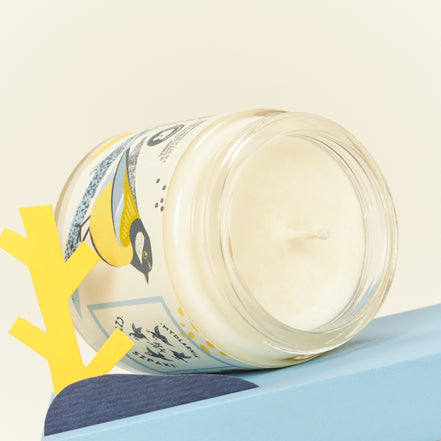 Great Tit - floral soy candle