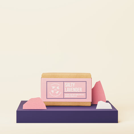 Salty Lavender - Natural Bar Soap With Himalayan Salt And Blue French Clay